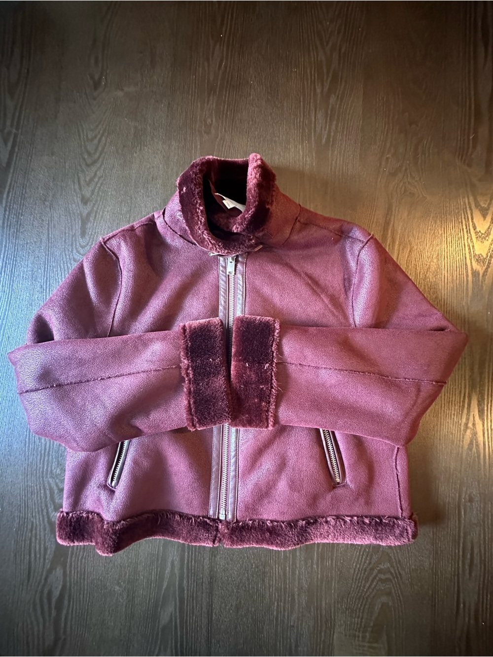 Anthropologie Burgundy Bomber Jacket